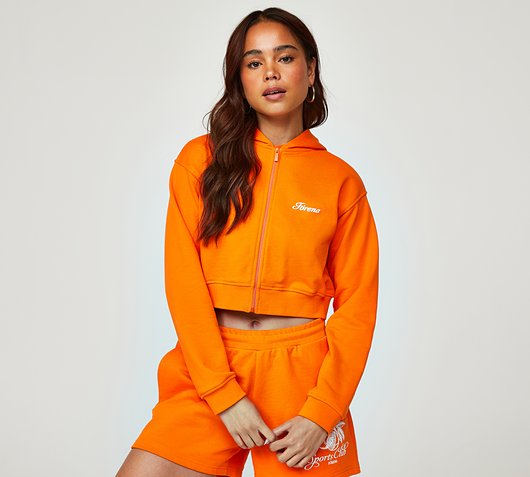 Womens Casey Crop Zip Hoodie