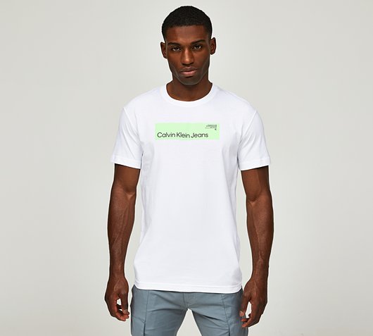 Calvin Klein Jeans Hyper Real Box Logo T-Shirt | Bright White | Footasylum