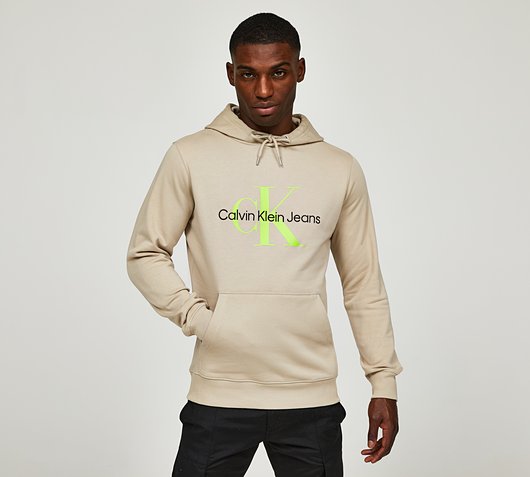 Calvin Klein Seasonal Monologo Regular Hoodie - Black Multi