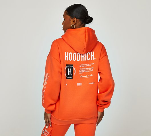 Hoodrich Womens OG Azure Overhead Hoodie | Orange / Black | Footasylum