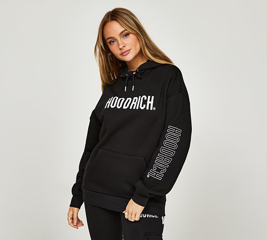 Hoodrich Womens OG Azure Overhead Hoodie | Black / White / Brook Green |  Footasylum