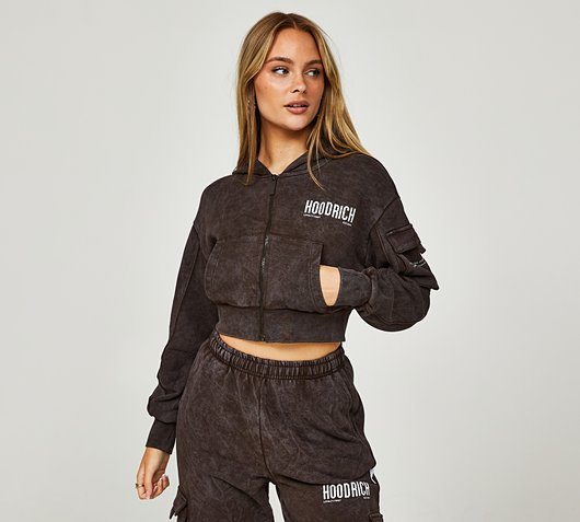 Womens OG Peak Acid Wash Full Zip Hoodie