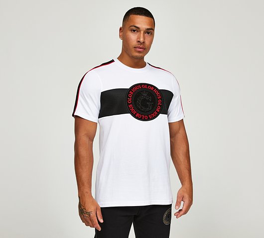 Glorious Gangsta Javier 3.0 T-Shirt | Optic White / Haute Red | Footasylum