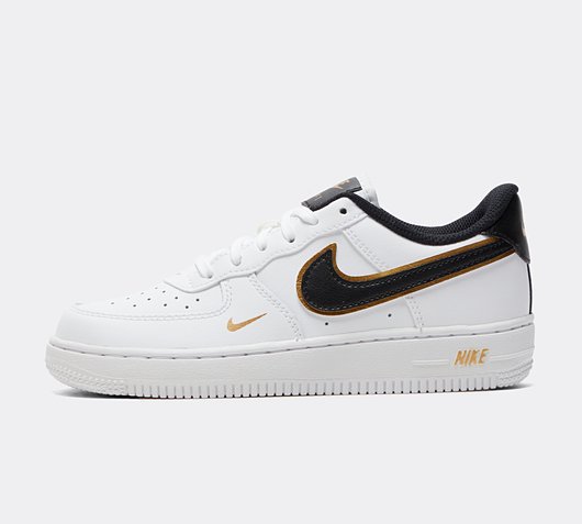 Nike Infant Air Force 1 Low Trainer | White / Black / Metallic Gold ...