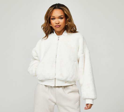 Womens Faux Fur Bomber Jacket