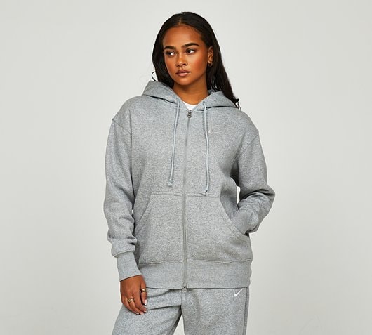 Nike Womens Phoenix Fleece Full Zip Oversized Hoodie | Dark Grey ...