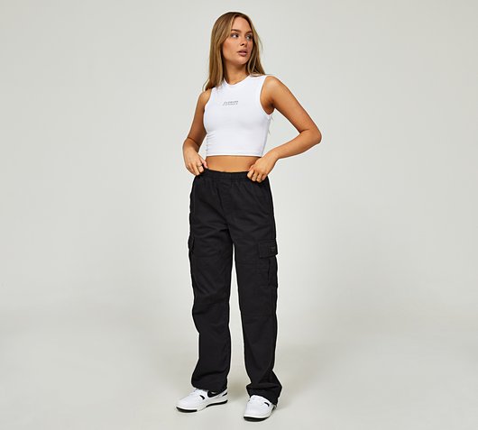 Closure London Womens Tank Top and Parachute Pant Set | Black | Footasylum