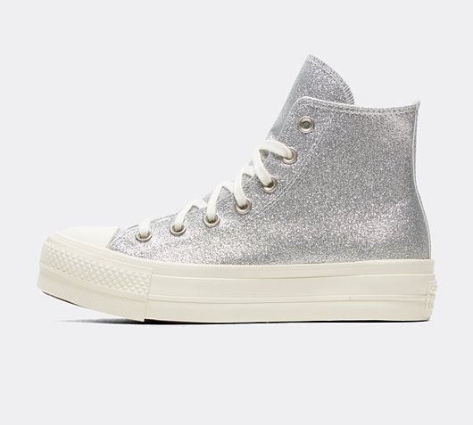 Converse Womens Chuck Taylor All Star Lift Hi Trainer Silver Egret Egret Footasylum