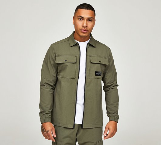 Closure London Utility Cargo Overshirt | Olive | Footasylum