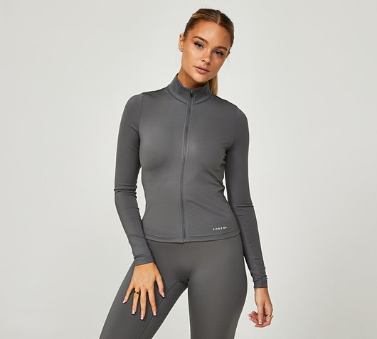 Forena - Womens Soft Touch Seamless Long Sleeve Zip Top