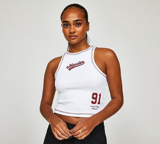 Womens Emerson Ribbed Overlock Tank Top