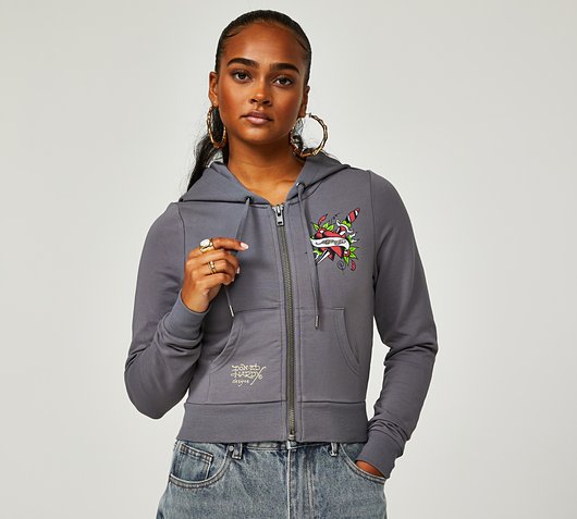 Ed Hardy - Womens Love Kills Slowly Zip Through Hoodie