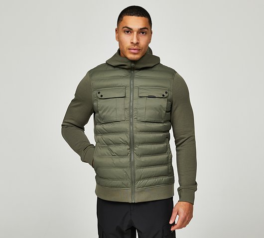 Soriano Quilted Hybrid Zip Hoodie