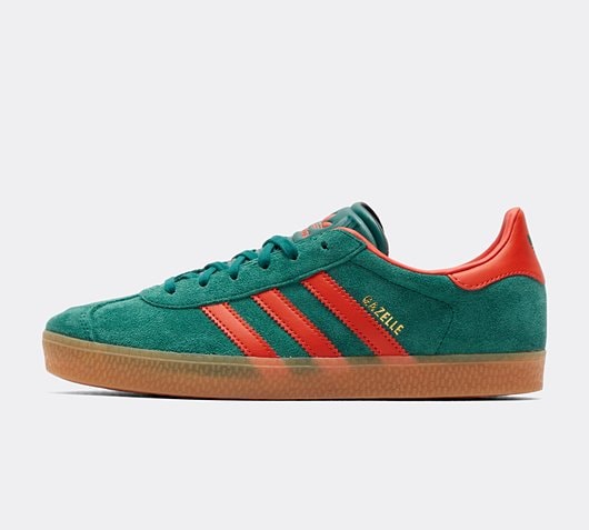 adidas Originals Junior Gazelle Trainer Collegiate Green Preloved Red Gum 3 Footasylum