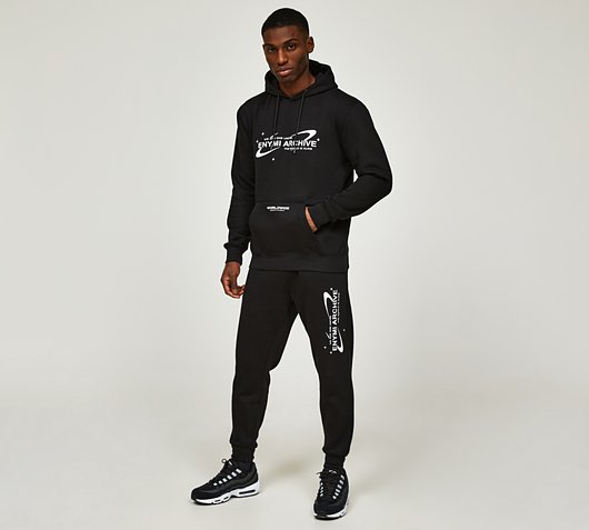 ENYMI Archive Hooded Suit | Black | Footasylum