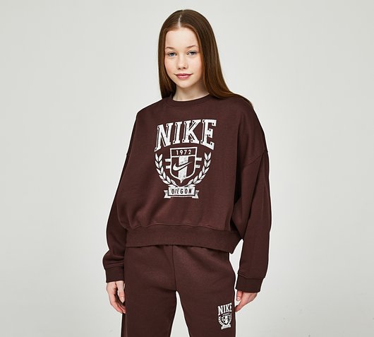 Girls Collegiate Fleece Crop Crew Sweatshirt