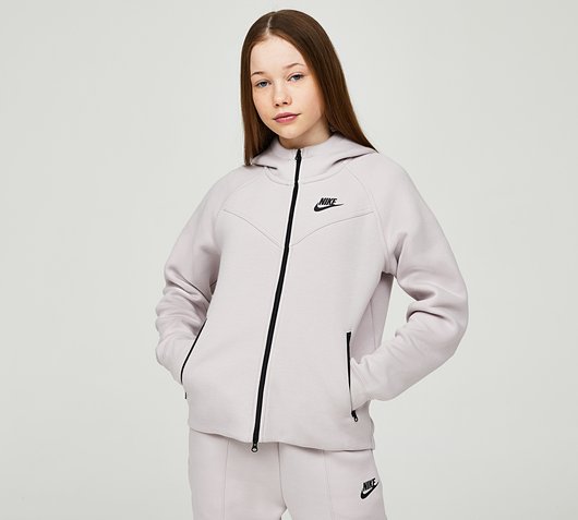 Nike Girls Tech Fleece Full Zip Hoodie | Platinum Violet | Footasylum