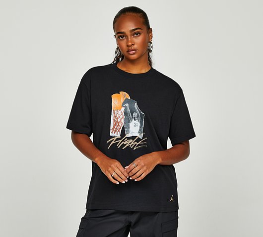 Womens Short Sleeve Collage Graphic T-Shirt
