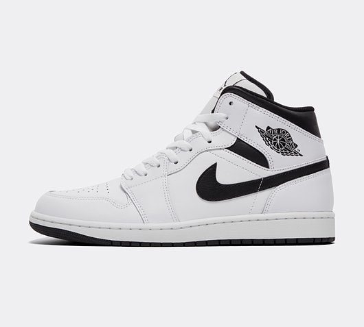 Jordan Jordan 1 Mid Trainer | White / Black / White | Footasylum