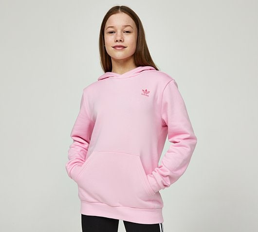 Adidas originals tape overhead hoodie pink clearance