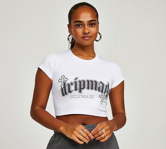 Womens Emnity Short Sleeve Crop Top