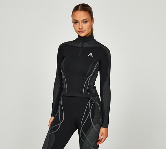 Womens Contour Seamless Quarter Zip Top
