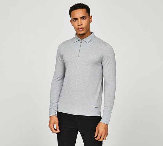 Belier - Long Sleeve Premium Zip Polo Shirt