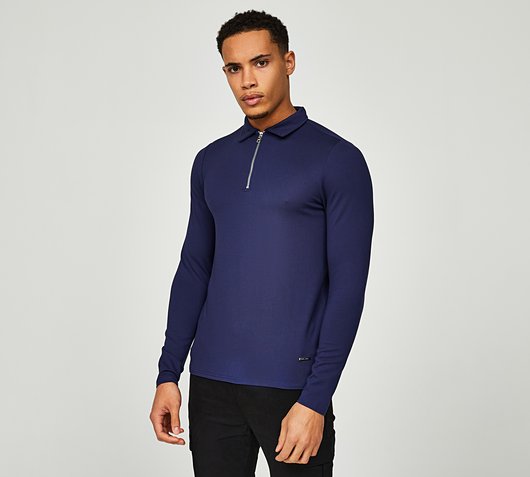 Belier - Long Sleeve Premium Zip Polo Shirt