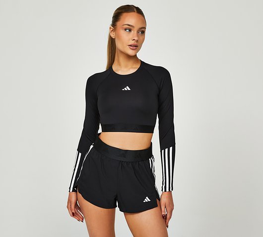 Womens Hyperglam Cropped Long Sleeve Top