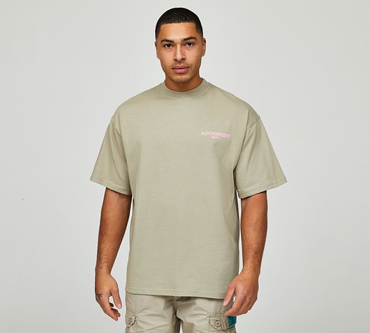 Authorized Dept Relaxed T-Shirt | Stone / Pink | Footasylum