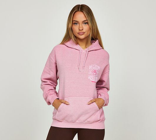 Girl Knows All Womens Dream Big Hoodie | Baby Pink / Pink | Footasylum