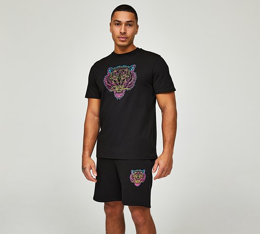 Closure London Fury T-Shirt and Short Set - Black - Size XS