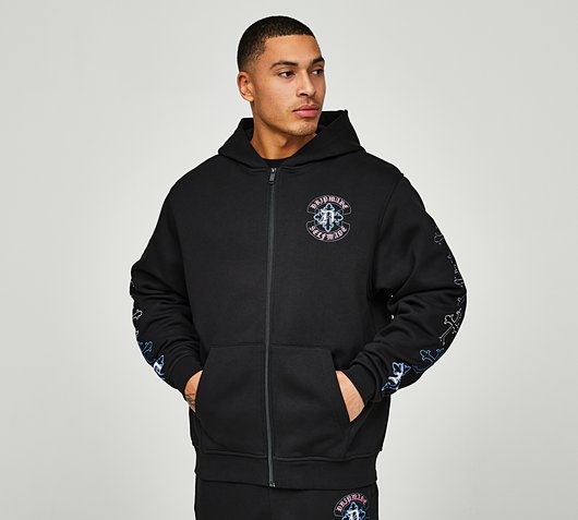 Amity Scroll Zip Through Hoodie