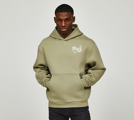 Dripmade Liquid Overhead Hoodie | Oil Green / Sage | Footasylum