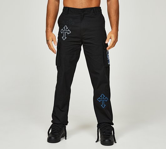 Dripmade Amity Scroll Cargo Pant - Black - Size XS