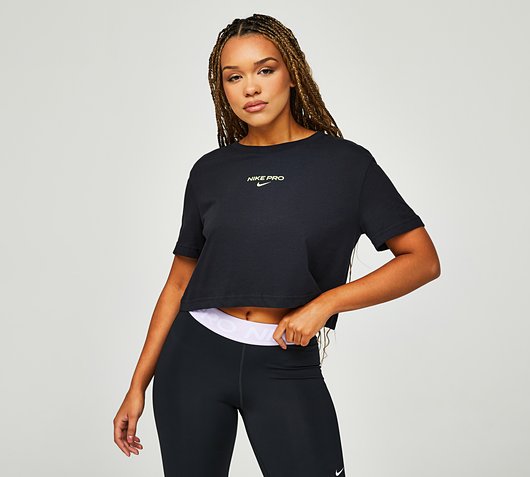 Womens Dri-FIT Pro Short Sleeve Cropped T-Shirt