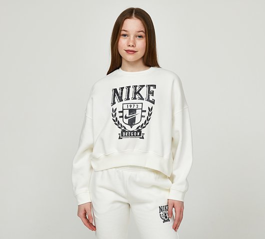 Girls Collegiate Fleece Crop Crew Sweatshirt