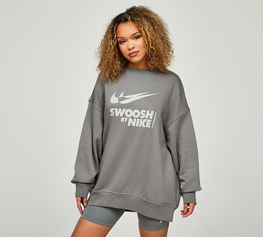 Womens Oversized Fleece Crew Sweatshirt