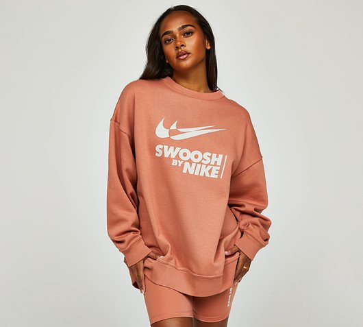 Womens Oversized Fleece Crew Sweatshirt
