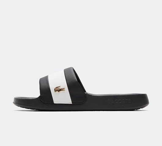 Lacoste Serve Slide Hybrid Black White Footasylum