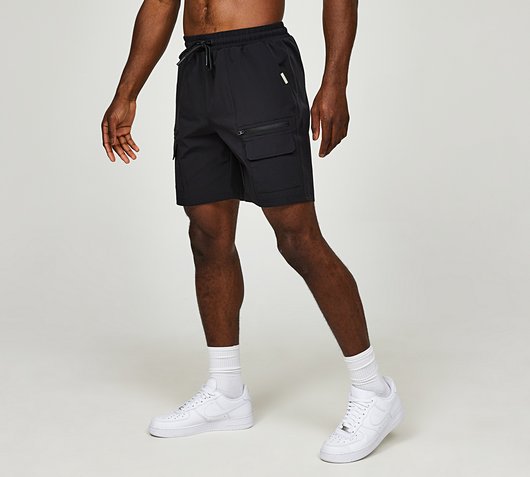 Stretch Poly Zip Utility Short