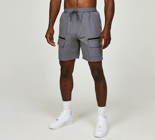 Closure London Stretch Poly Zip Utility Short - Grey - Size S