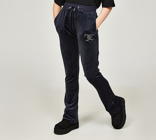 Girls Diamante Velour Bootcut Pant