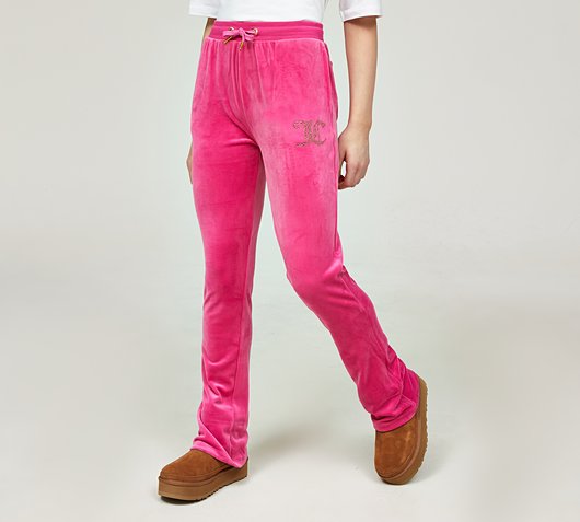 Girls Diamante Velour Bootcut Pant