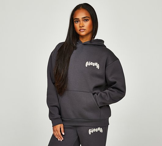 Forena Womens Cloud Nine Overhead Hoodie Asphalt Peyote Footasylum