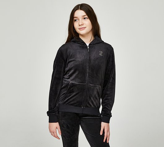 Girls Diamante Full Zip Hoodie