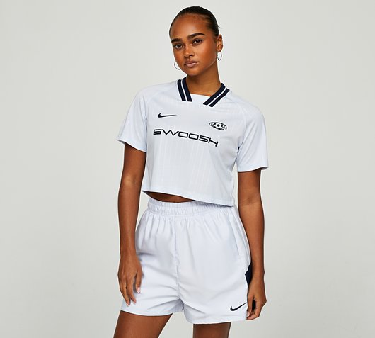 Womens Short Sleeved Football Crop Top