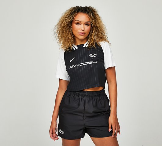Womens Short Sleeved Football Crop Top