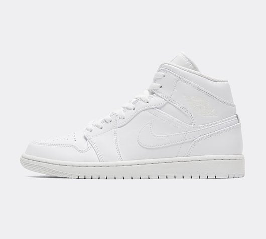 Jordan Jordan 1 Mid Trainer | White / White / White | Footasylum