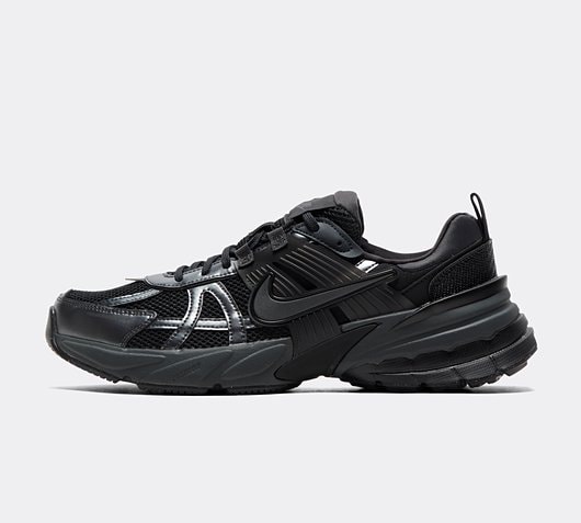 Nike V2K Run Trainer Black Anthracite Dark Smoke Grey Footasylum